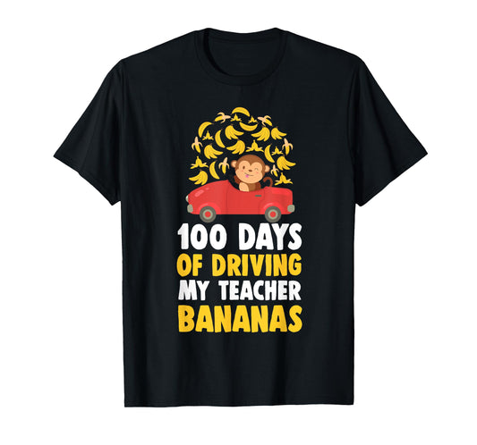 100th Day Of School Teacher Banana Monkey Pun Men Women Girls Kids T-Shirt