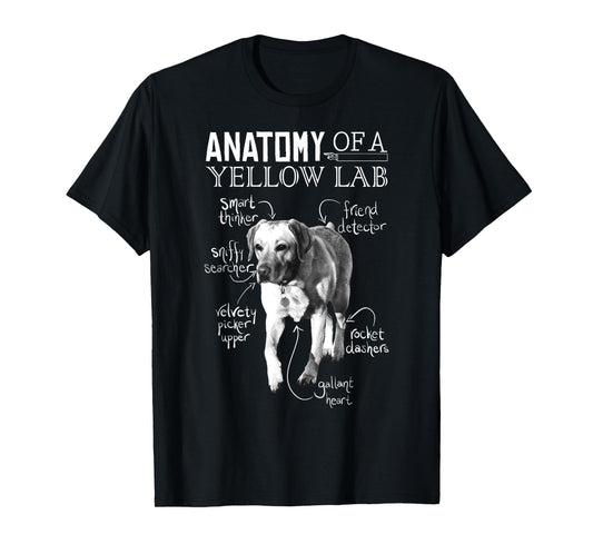 Anatomy of a Yellow Lab Chalkboard, Labrador Retriever Lover T-Shirt