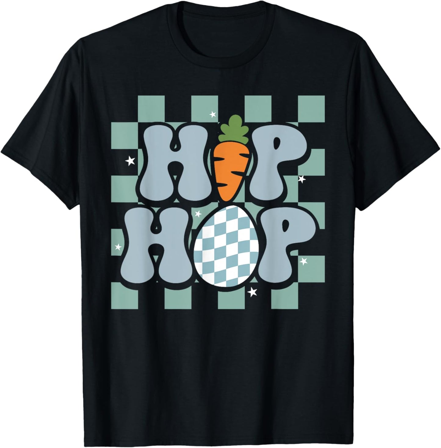 Hip Hop Easter Shirt Women Girls Leopard Print Plaid Bunny T-Shirt