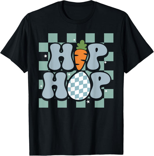 Hip Hop Easter Shirt Women Girls Leopard Print Plaid Bunny T-Shirt