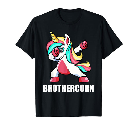 Funny Brother Unicorn Brothercorn Dabbing Birthday Gift T-Shirt