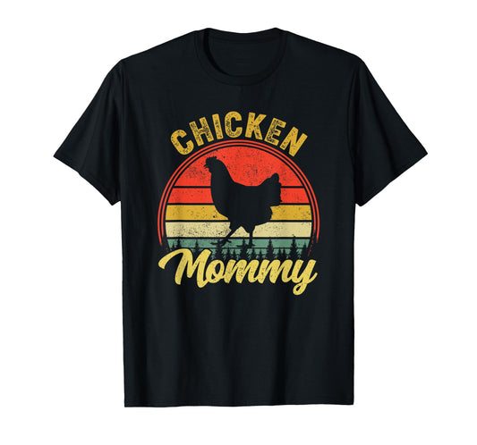 Chicken Mommy Retro 70s 80s Funny Chicken Mom Mothers Day T-Shirt