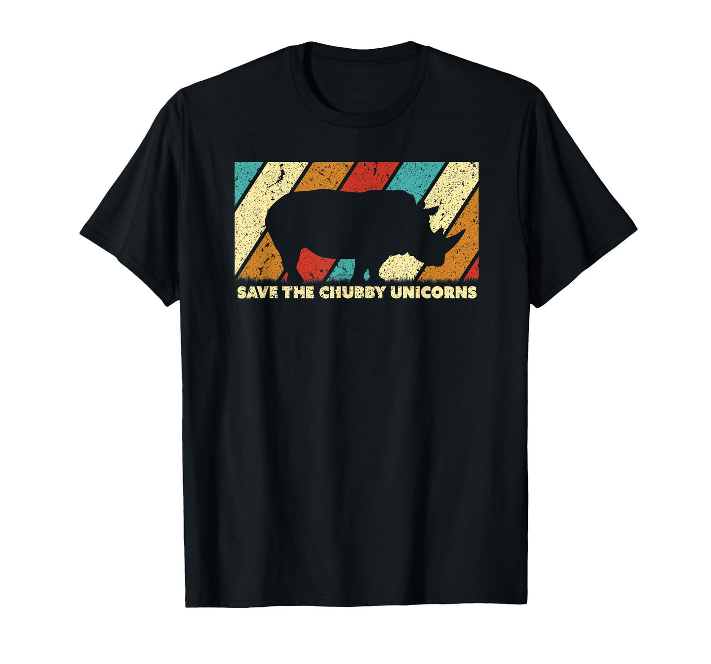 Save The Chubby Unicorns Shirt. Retro Style Rhino T-Shirt