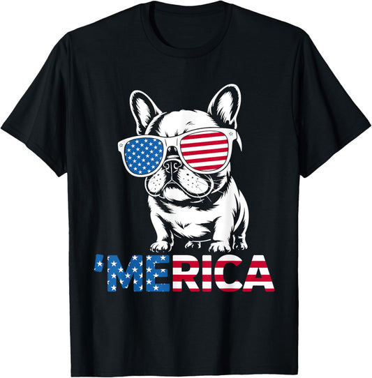French Bulldog 4th Of July Merica Dog French Bulldog America T-Shirt