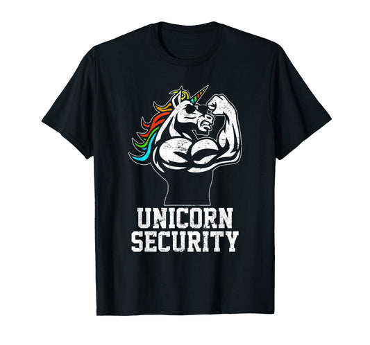Unicorn Security funny Unicorn Gymer gift dad father day T-Shirt