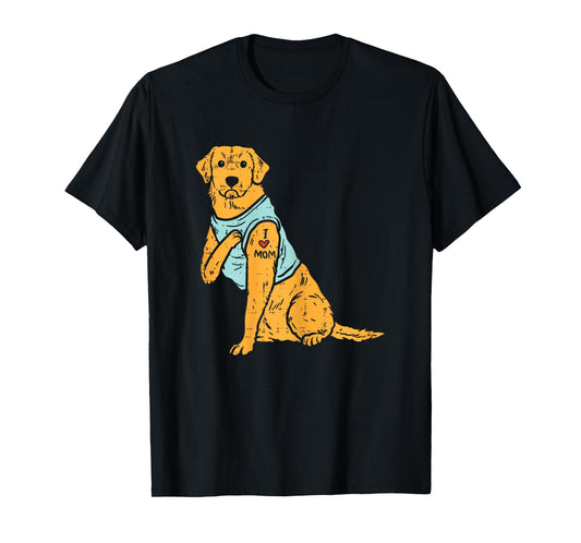 I Love Mom Golden Retriever Labrador Dog Lover Women Gift T-Shirt