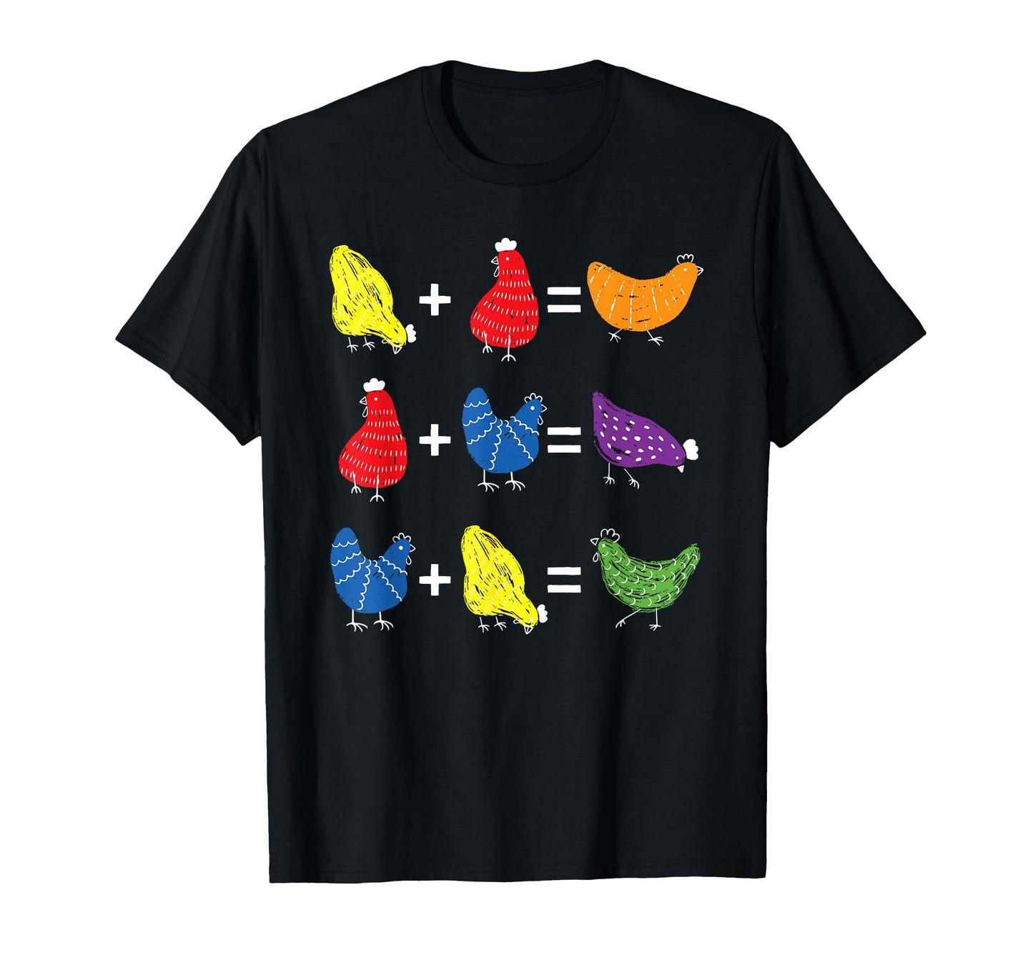 Chicken Themed Color Theory Educational Art Teacher Artist T-Shirt