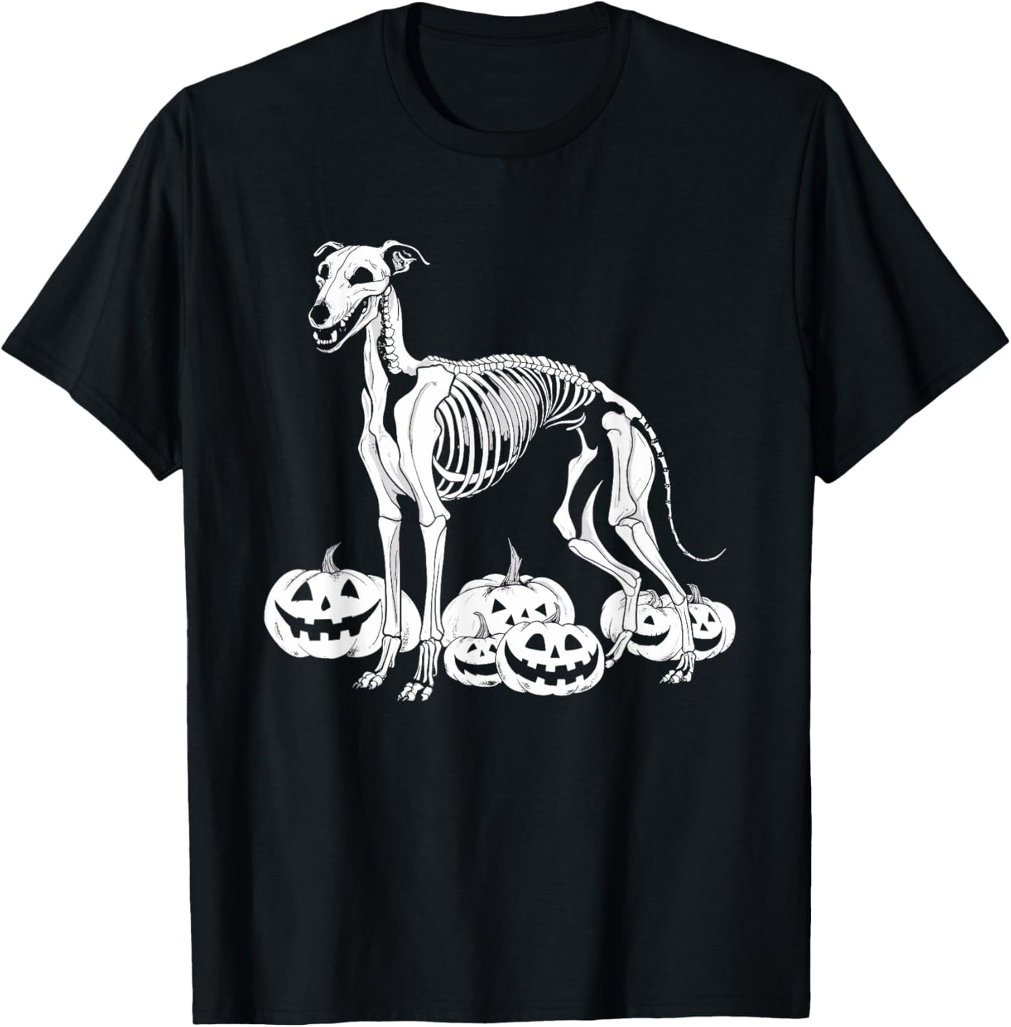 Whippet Skeleton Birthday Halloween Dog Mens Womens Kids T-Shirt