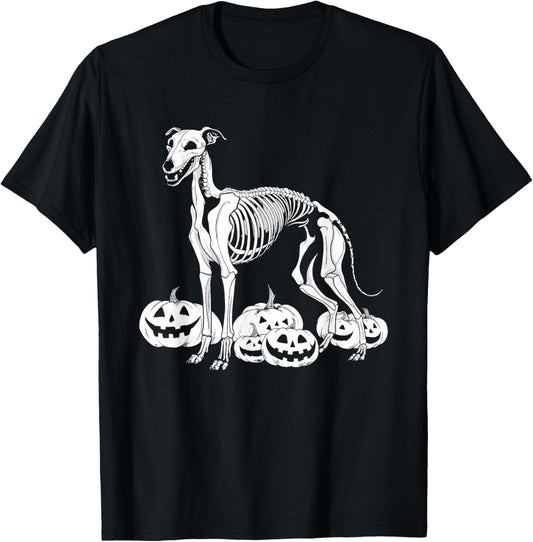 Whippet Skeleton Birthday Halloween Dog Mens Womens Kids T-Shirt