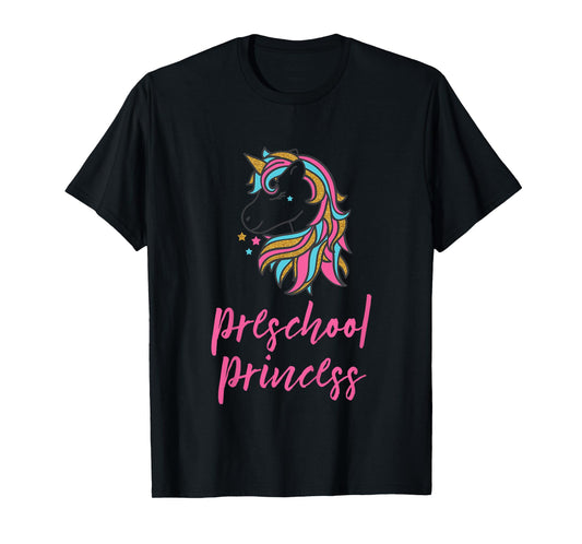 Kids Preschool Princess Unicorn Shirt for Girls, School Shirt