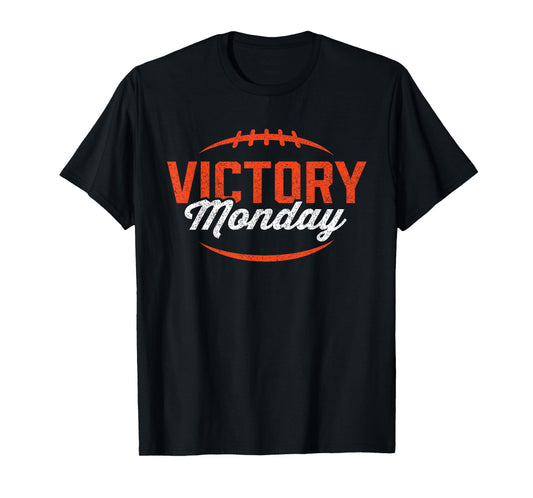 Retro Football Victory Monday Orange Text Game Day T-Shirt