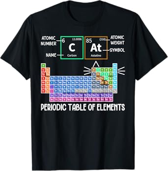 Cat Periodic Table Chemistry Science Nerd Feline Elements Te T-Shirt