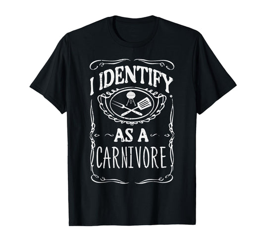 Bbq Meat I Identify Carnivore Barbecue Grill Men Women Kids T-Shirt