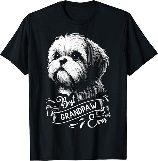 Best Grandpaw Ever Shih Tzu Dog Grandpa T-Shirt