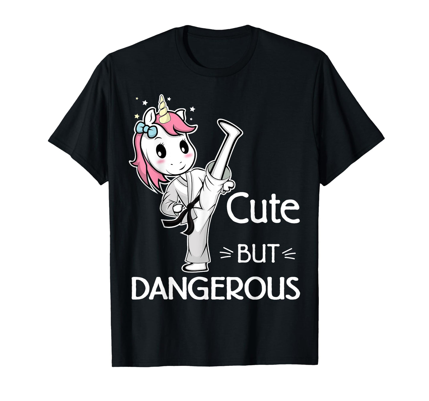 Cute but Dangerous Karate Taekwondo Unicorn Karate Girl T-Shirt
