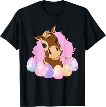 Easter Bunny Rides Celebrate With Colorful Egg Horses Cowboy T-Shirt