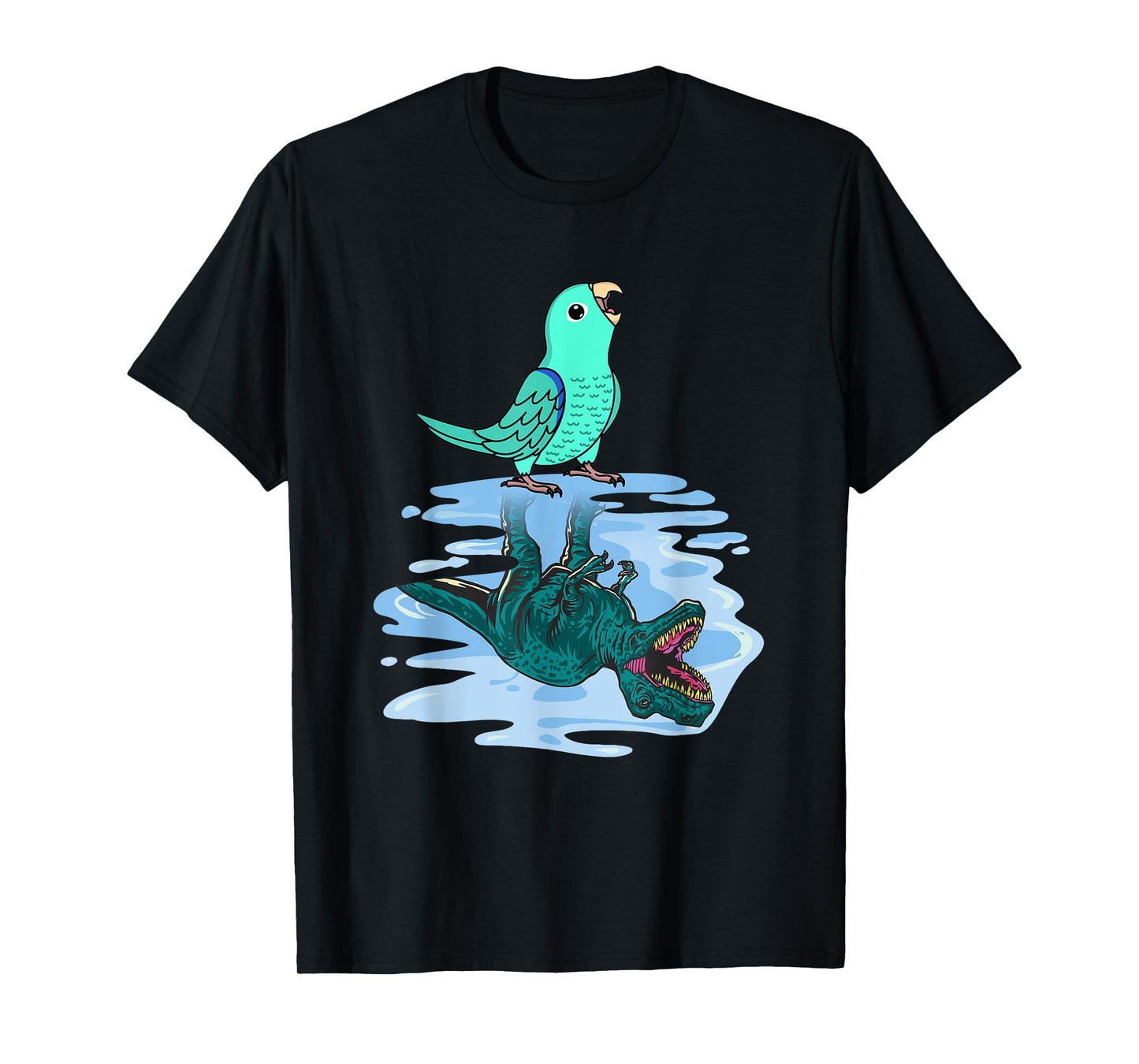 Parrot & T Rex Reflection I Turquoise Parrotlet T-Shirt