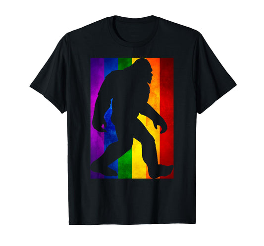 Bigfoot Rainbow Flag Gay Pride Month LGBTQ Gift | Sasquatch T-Shirt