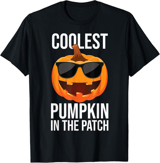 Halloween Pumpkin Face Patch Costume Men Women Fun Kids Boys T-Shirt