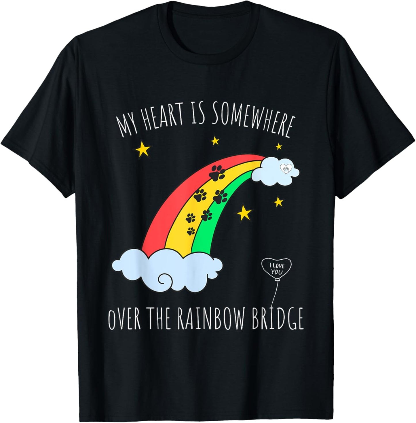 Loss of a Beloved Cat Dog. Rainbow Bridge Theme T-Shirt