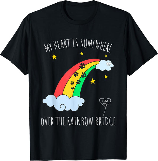 Loss of a Beloved Cat Dog. Rainbow Bridge Theme T-Shirt