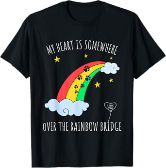Loss of a Beloved Cat Dog. Rainbow Bridge Theme Men Women Kids T-Shirt