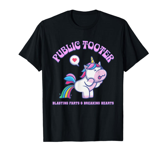 Public Tooter Funny Inappropriate Embarrassing Unicorn Humor T-Shirt