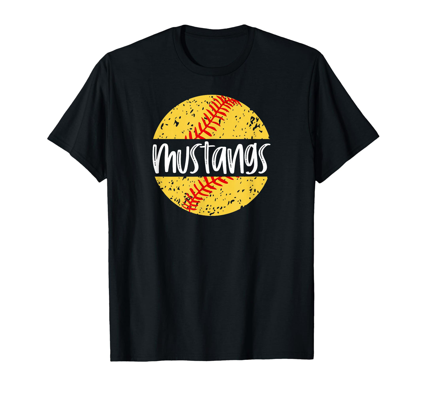 Mustangs Softball Team Mascot School Spirit Game Day T-Shirt