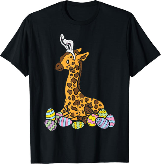 Giraffe Bunny Ears Animal Cute Easter Boys Girls Gift T-Shirt