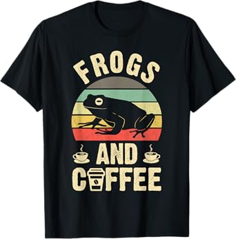 I like Frogs & Coffee Funny vintage Frog theme lover sea T-Shirt