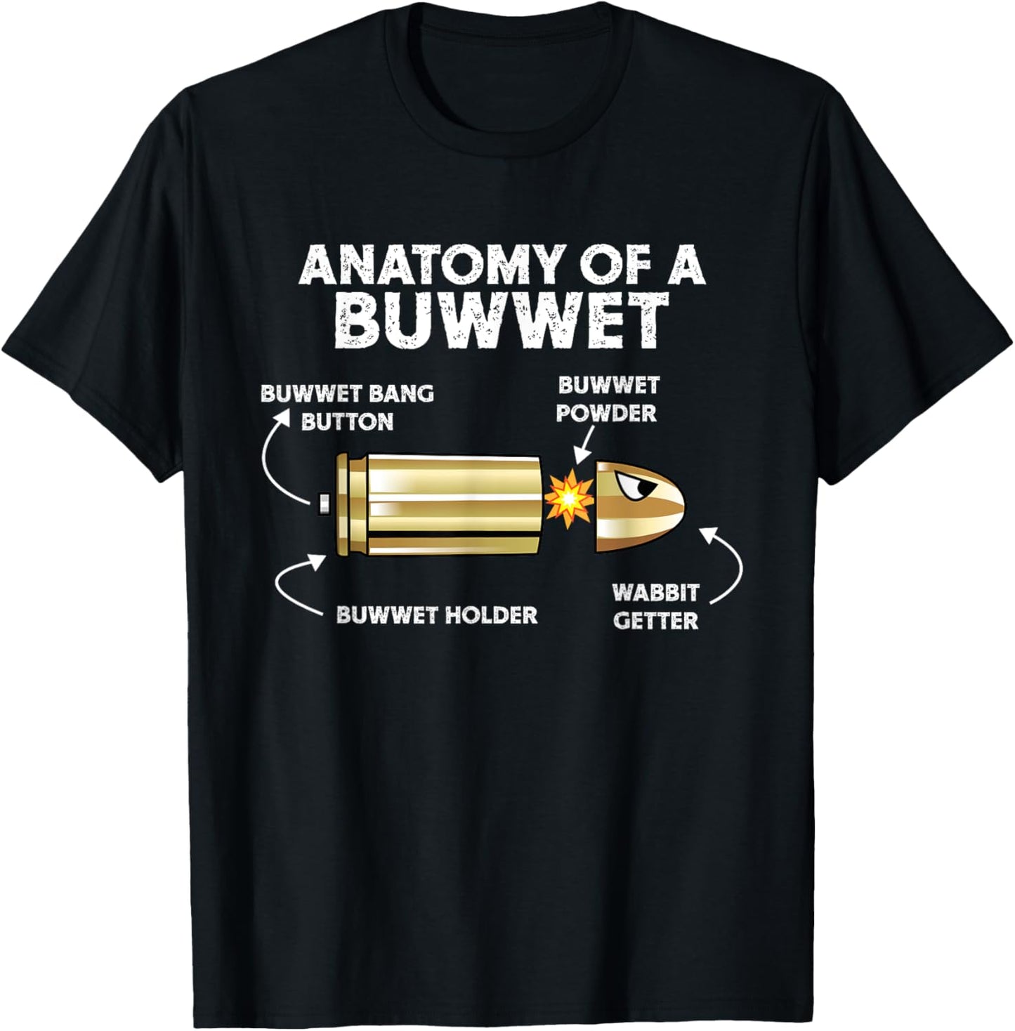 Funny Pew Pew Bullet Anatomy Cartoon Rabbit Getter T-Shirt
