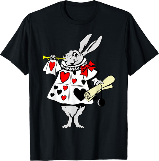 Alice in Wonderland Rabbit easter Tshirt bunny playing music T-Shirt