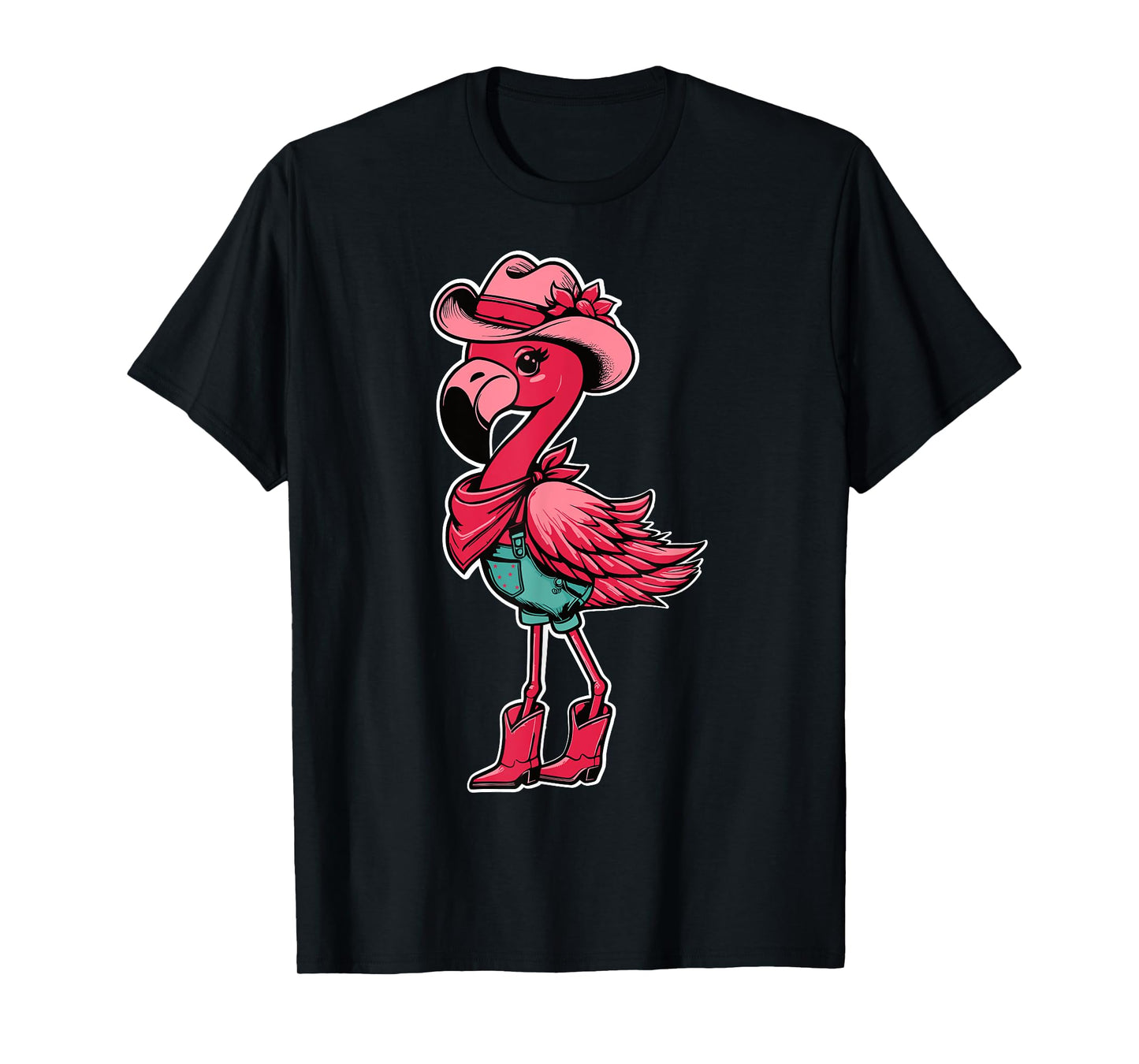 Flamingo Cowgirl Women Girl Cute Flamingo Tropical Birds T-Shirt