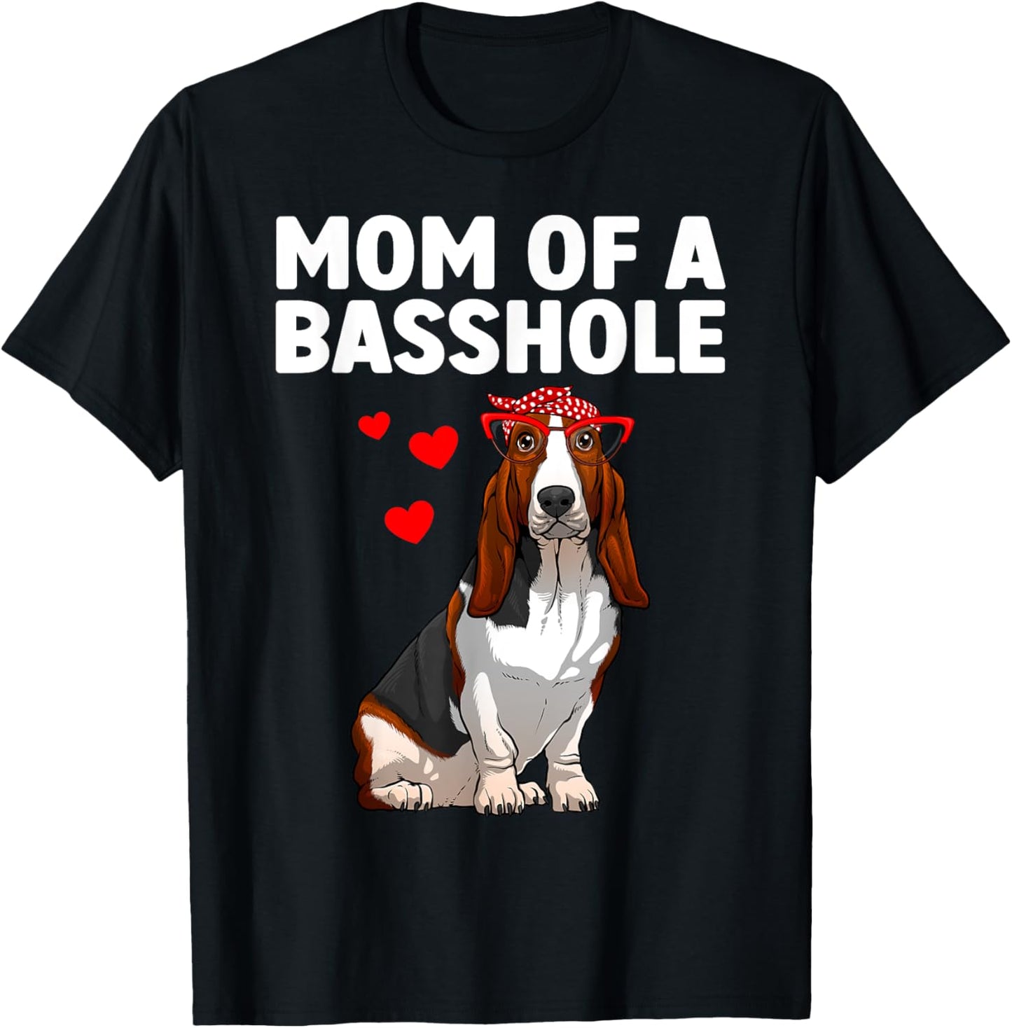 Cute Basset Hound Art For Mom Women Girls Basset Hound Lover T-Shirt