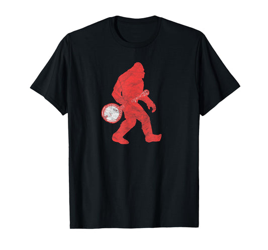 Bigfoot & Banjo - Sasquatch Silhouette Retro Bluegrass T-Shirt