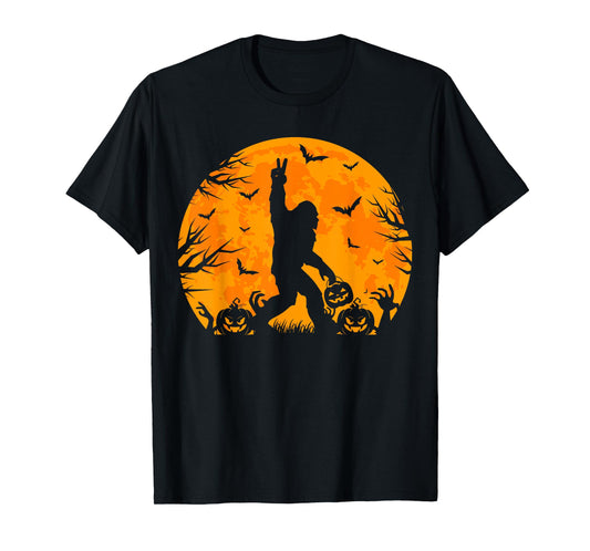 Spooky Halloween Bigfoot Pumpkin Funny Halloween Sasquatch T-Shirt