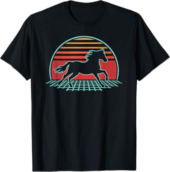 Horse Lover Animal Retro Vintage 80s Style T-Shirt