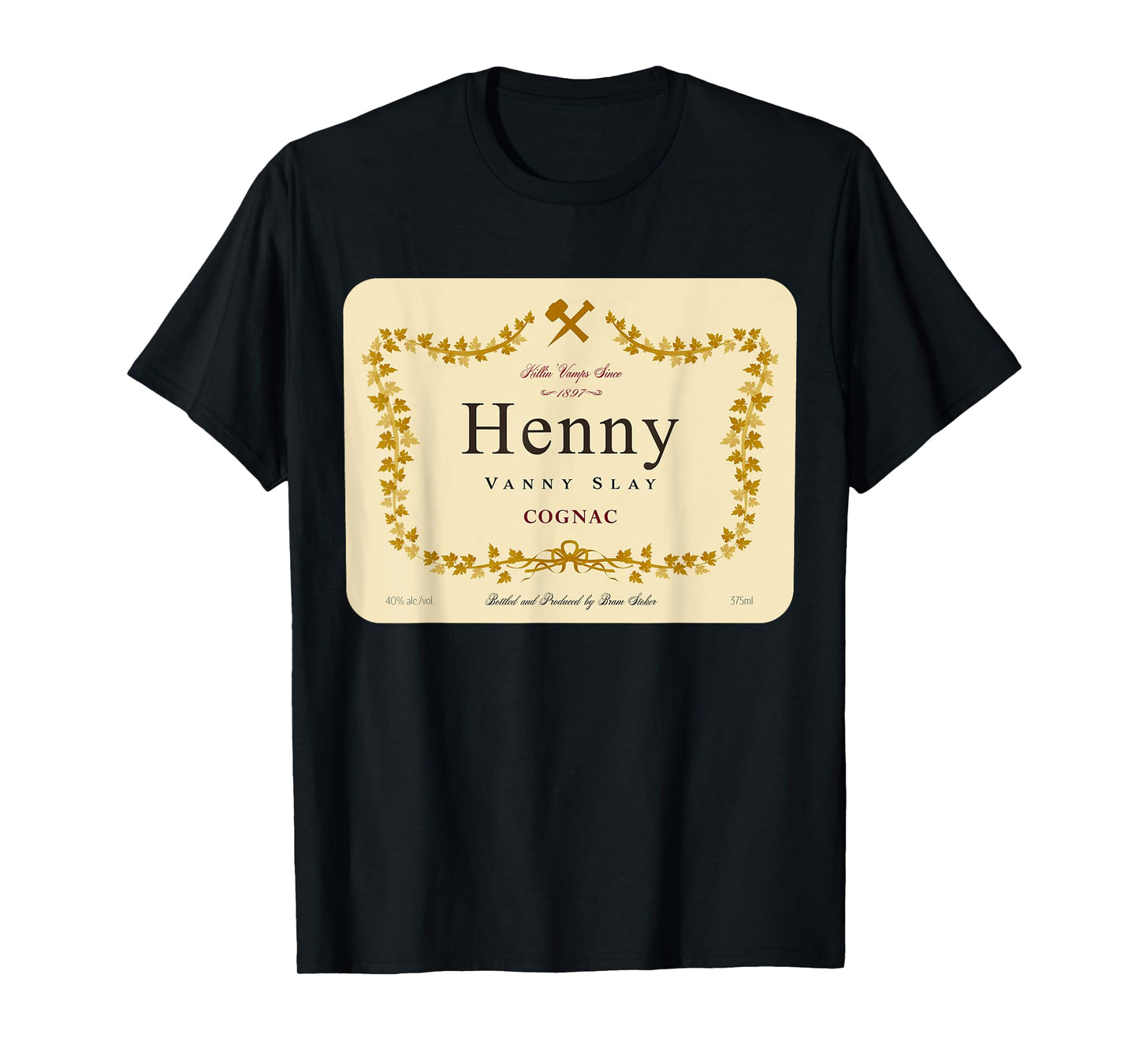 Van Henny Cotton 100% Black Classic Fit T-Shirt - Bird Themed - Men's Small