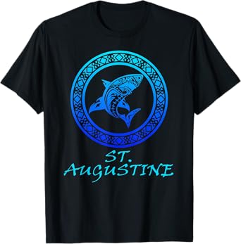 St. Augustine, Florida Vintage Retro Tribal Shark Vacation T-Shirt