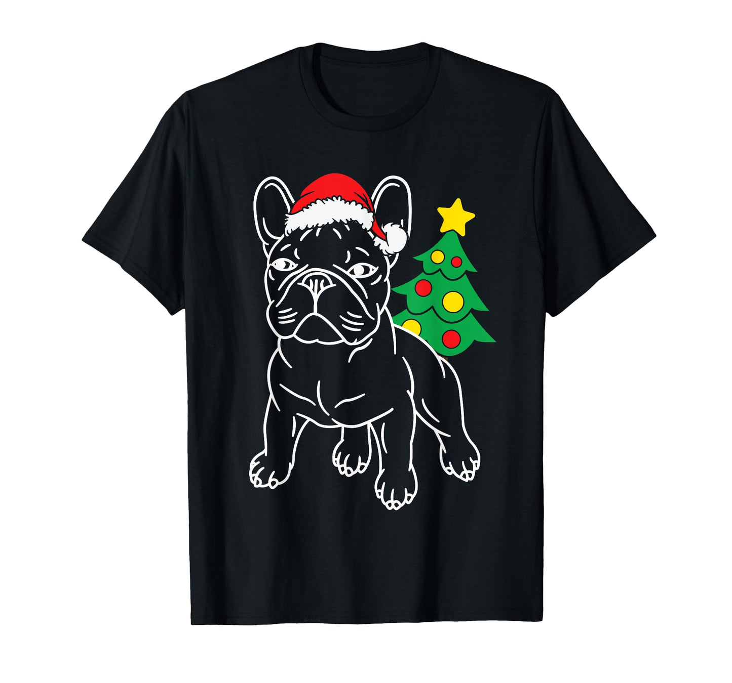 Funny French Bulldog Dog Puppy Christmas Tree Xmas Pajama Men Women Kids T-Shirt