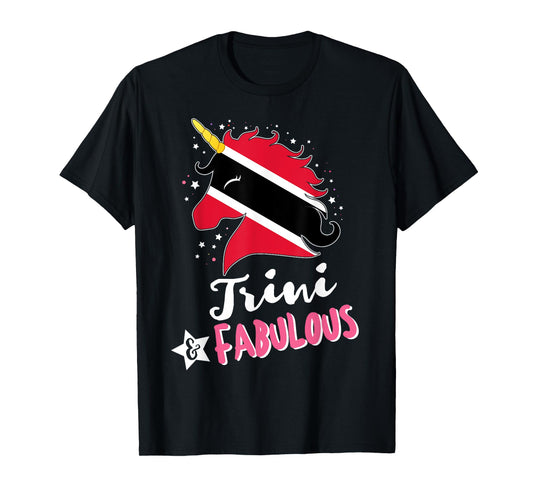 Trinbagonian Unicorn Trinidad and Tobago Flag T-Shirt