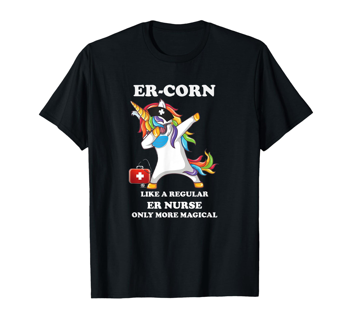 Dabbing Unicorn Nursicon ED ER Emergency Room Nurse RN T-Shirt
