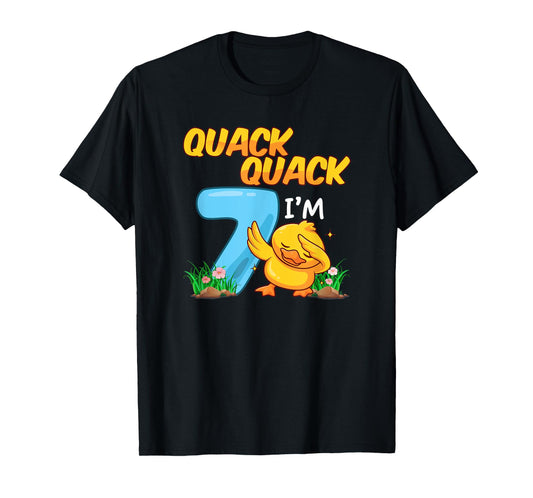 7 Year Old Gifts Boys Girls Teens Dabbing Duck 7th Birthday T-Shirt