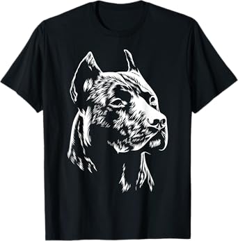 White Portrait | American Pitbull Terrier T-Shirt