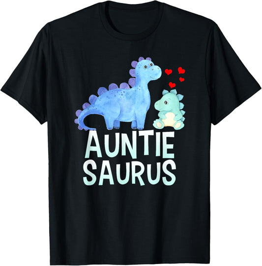 Auntiesaurus Funny Dinosaur Baby Shower Auntie T-Shirt