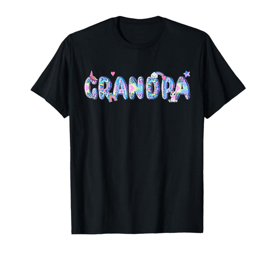Grandpa Birthday Squad Matching Unicorn Family Party T-Shirt