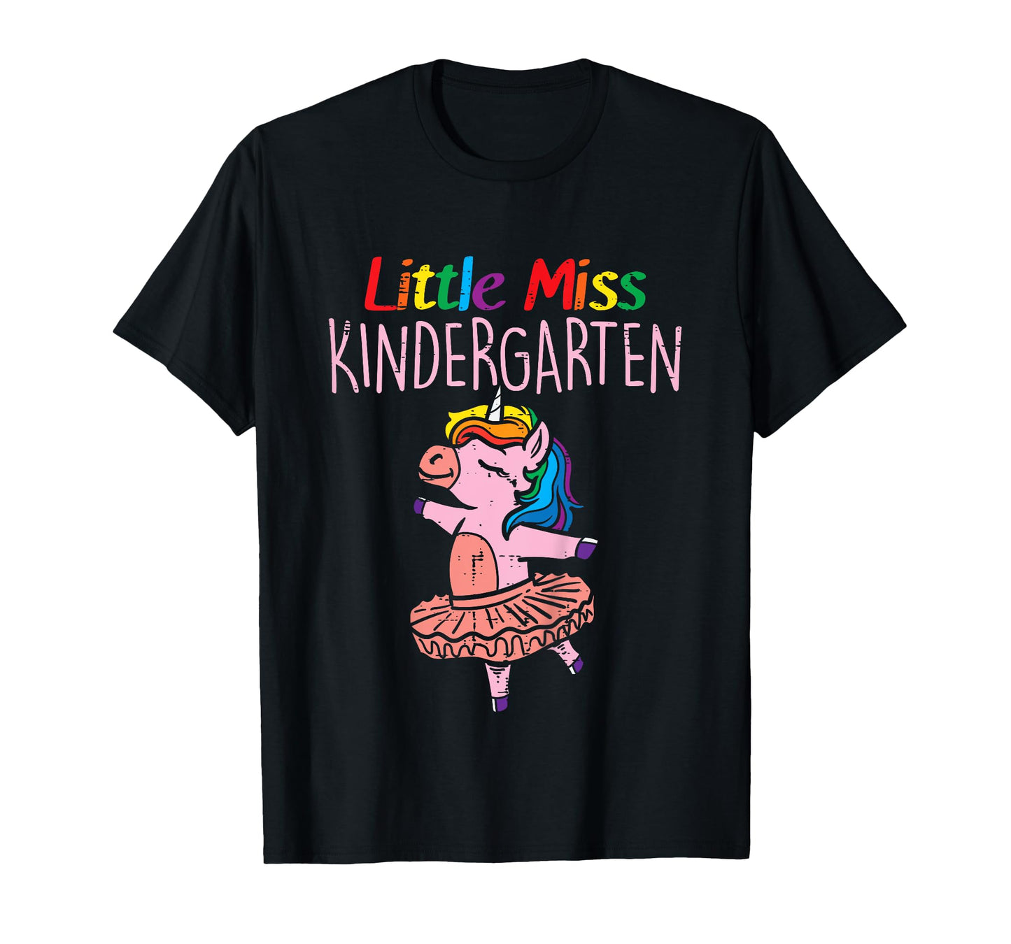 Little Miss Kindergarten Unicorn Back To School Day Girls T-Shirt