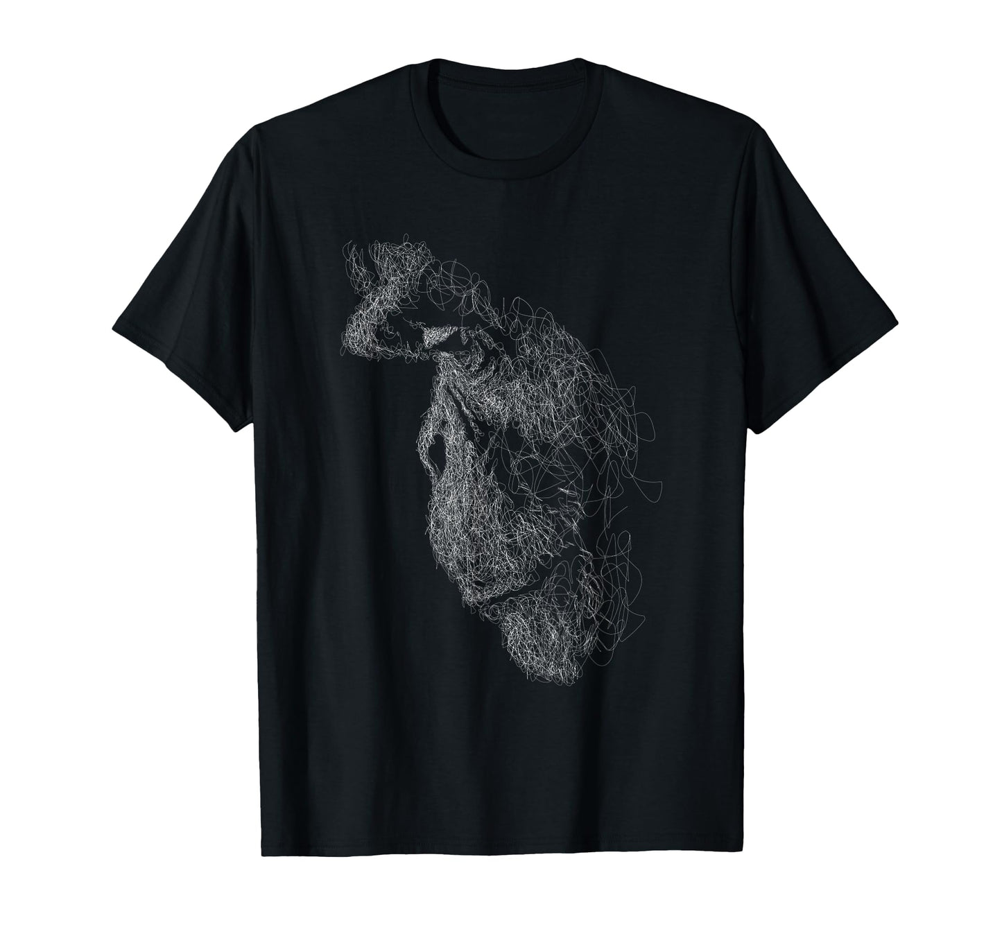 gorilla face scribble art head for lover Silverback animals T-Shirt
