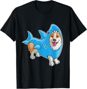 Shark Corgi Shirt Funny Dog Suit Puppy Great White Gift T-Shirt