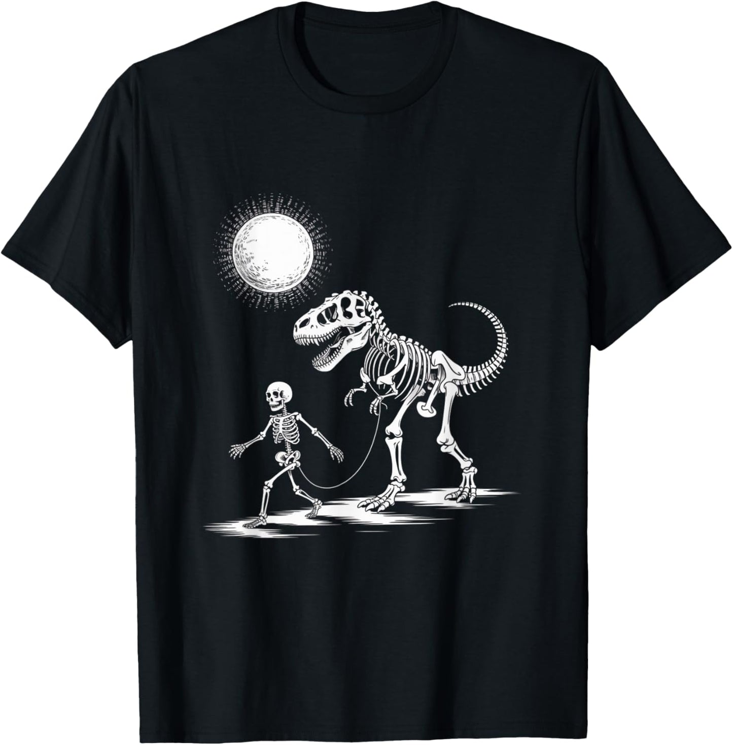 Skeleton Riding Dinosaur T Rex Halloween Spooky Adventure Ar T-Shirt